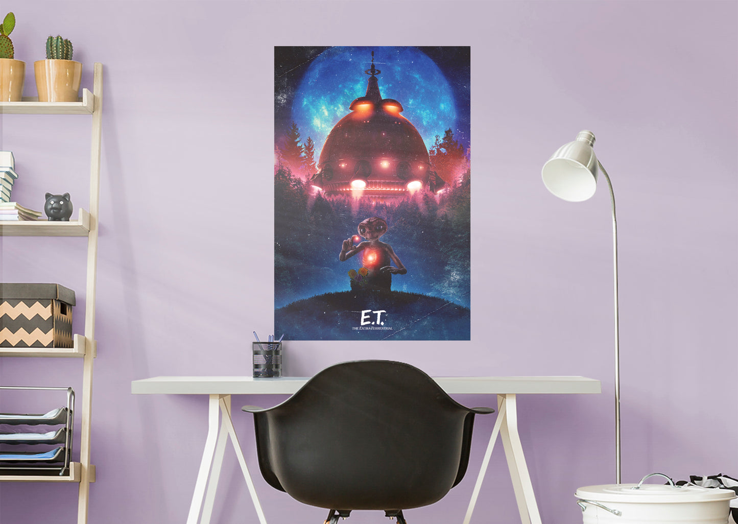 E.T.: E.T. Spacecraft 40th Anniversary Poster        - Officially Licensed NBC Universal Removable     Adhesive Decal