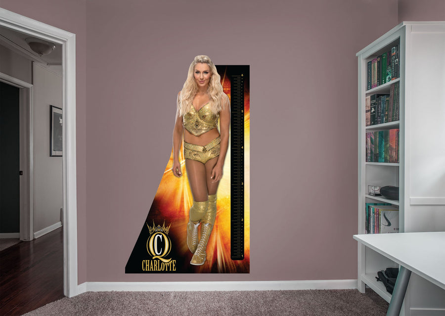 Charlotte Flair - Growth Chart - Official WWE - Reusable Vinyl Wall Decal