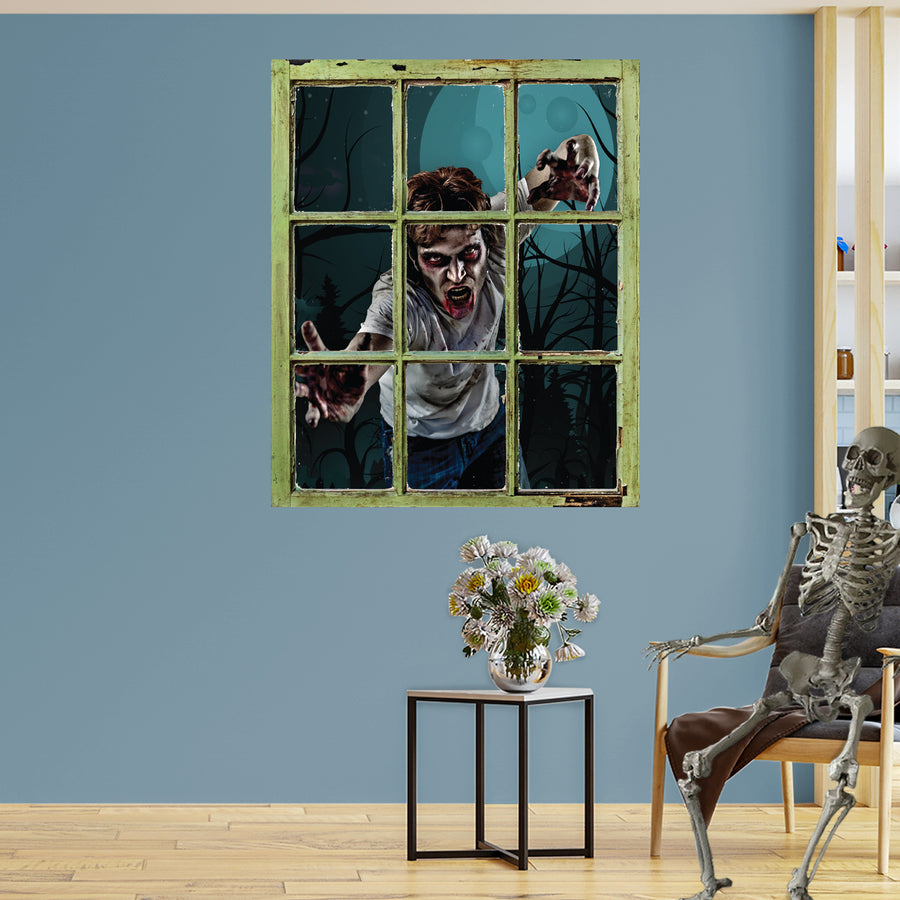 Zombies:  Grabbing Zombie Instant Window        -   Removable     Adhesive Decal