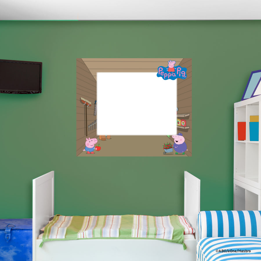 Peppa Pig - Grandpa's Shed - Dry Erase - Official Hasbro - Reusable Vinyl Wall Decal
