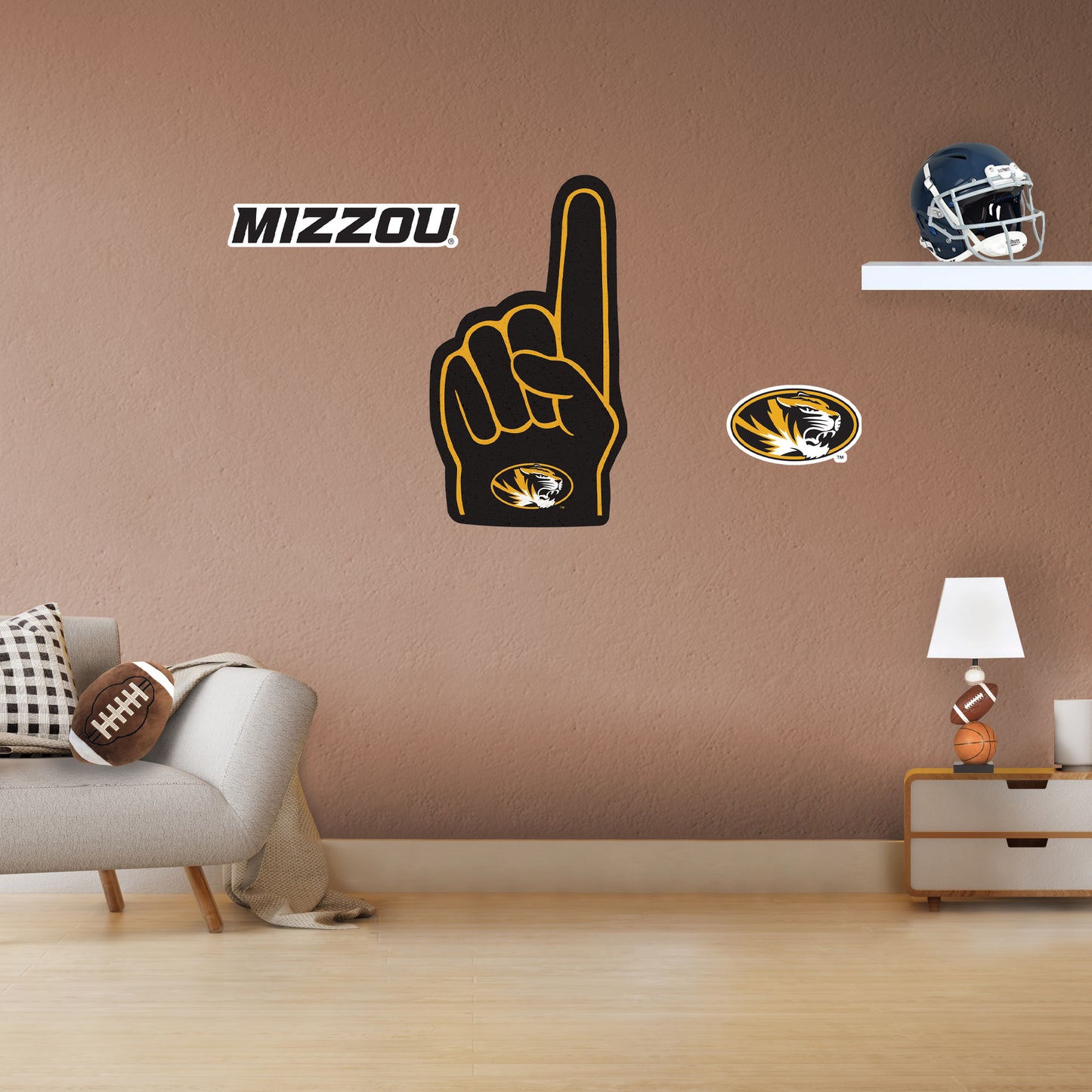 Missouri Tigers:    Foam Finger        - Officially Licensed NCAA Removable     Adhesive Decal