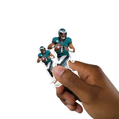 Sheet of 5 -Philadelphia Eagles: Jalen Hurts 2021 Player MINIS        - Officially Licensed NFL Removable     Adhesive Decal