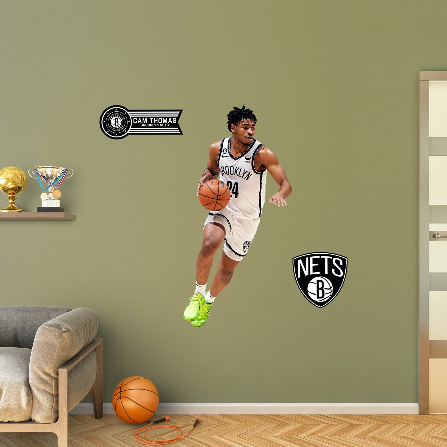 Brooklyn Nets: Cam Thomas - Officially Licensed NBA Removable Adhesive Decal