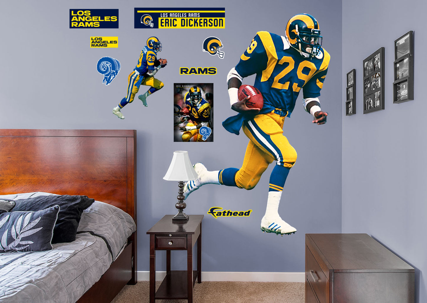 Los Angeles Rams: Eric Dickerson 2021 Legend        - Officially Licensed NFL Removable Wall   Adhesive Decal