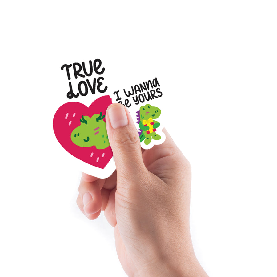 Sheet of 5 -Dinosaur: Dinosaur Love Vol 2 Minis        -   Removable    Adhesive Decal
