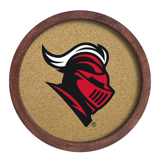 Rutgers Scarlet Knights: Knight - "Faux" Barrel Framed Cork Board - The Fan-Brand