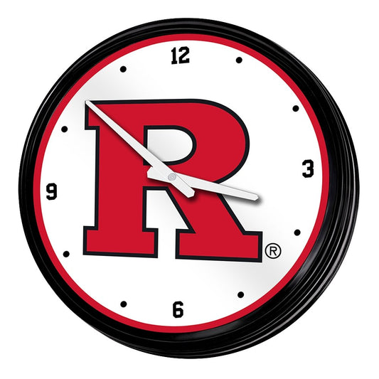 Rutgers Scarlet Knights: Retro Lighted Wall Clock - The Fan-Brand