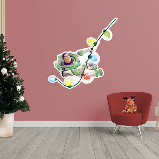 Pixar Holiday: Buzz Lightyear Swinging RealBig        - Officially Licensed Disney Removable     Adhesive Decal