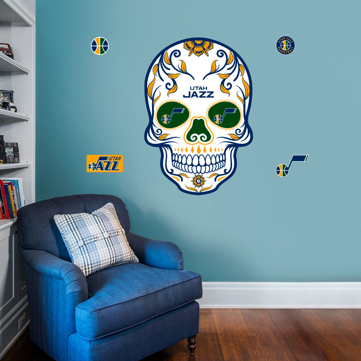 Utah Jazz: Skull - Officially Licensed NBA Removable Adhesive Decal