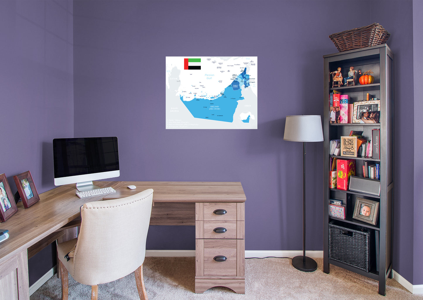 Maps of Asia: United Arab Emirates Mural        -   Removable Wall   Adhesive Decal