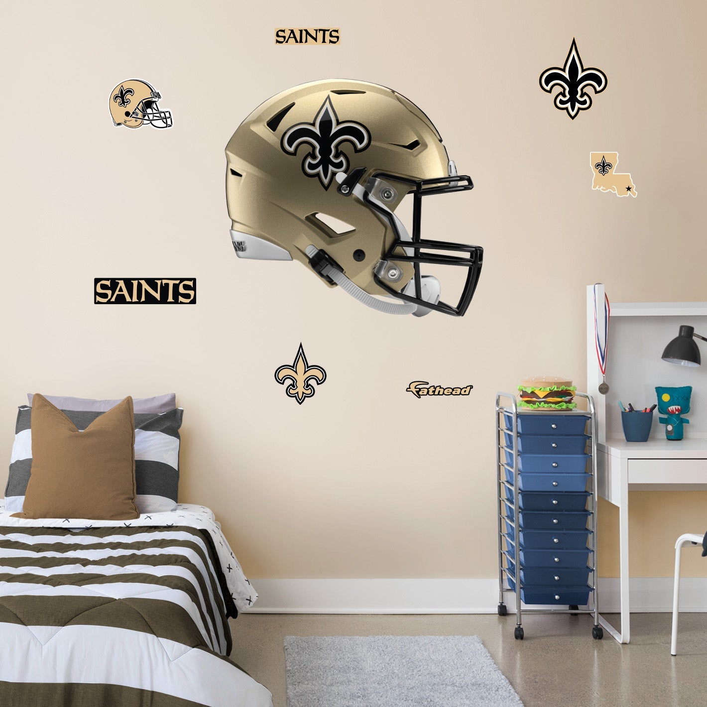 New Orleans Saints: Helmet - Officially Licensed NFL Removable Adhesive Decal