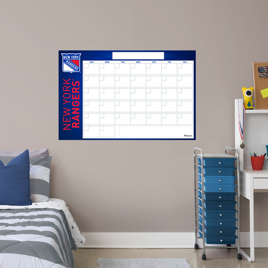 New York Rangers Dry Erase Calendar  - Officially Licensed NHL Removable Wall Decal