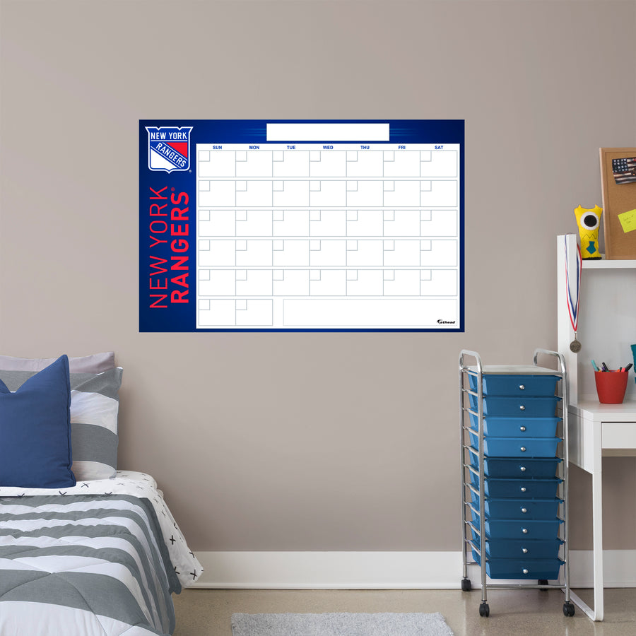 New York Rangers - Dry Erase Calendar - Official NHL - Reusable Vinyl Wall Decal
