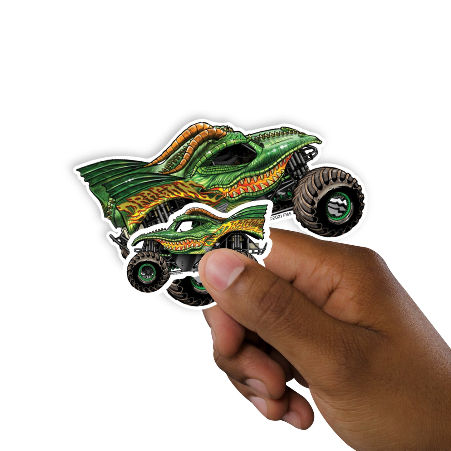Sheet of 5 -Dragon Minis        - Officially Licensed Monster Jam Removable     Adhesive Decal