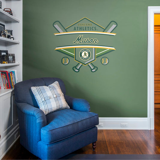 Oakland Athletics: Personalized Name - Officially Licensed MLB Transfer Decal