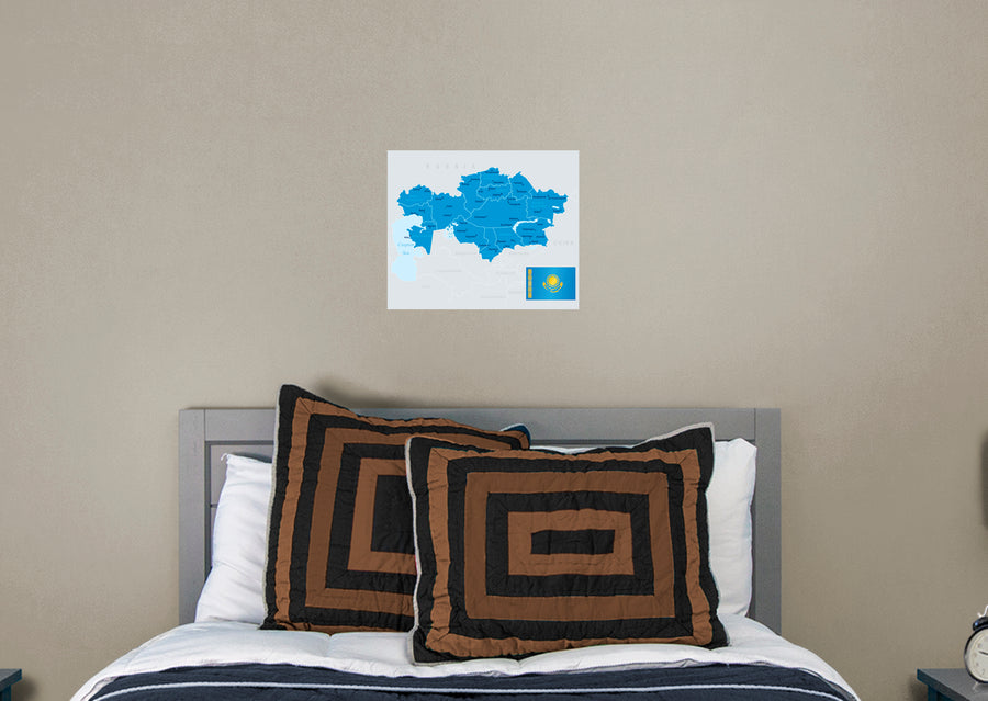 Maps of Europe: Kazakhstan Mural        -   Removable Wall   Adhesive Decal