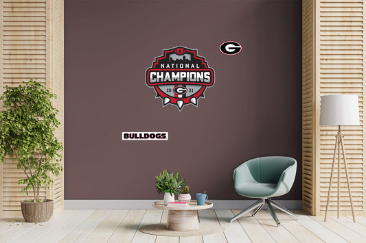 Georgia Bulldogs:  2021 Football Champions Logo        - Officially Licensed NCAA Removable     Adhesive Decal