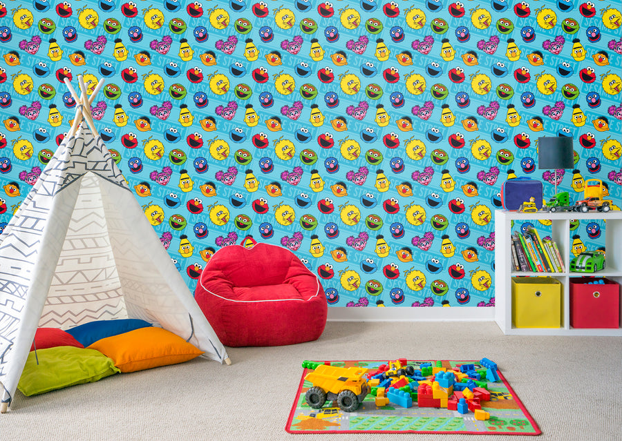 Peel & Stick Wallpaper - Official Sesame Street - Reusable Vinyl Wall Decal