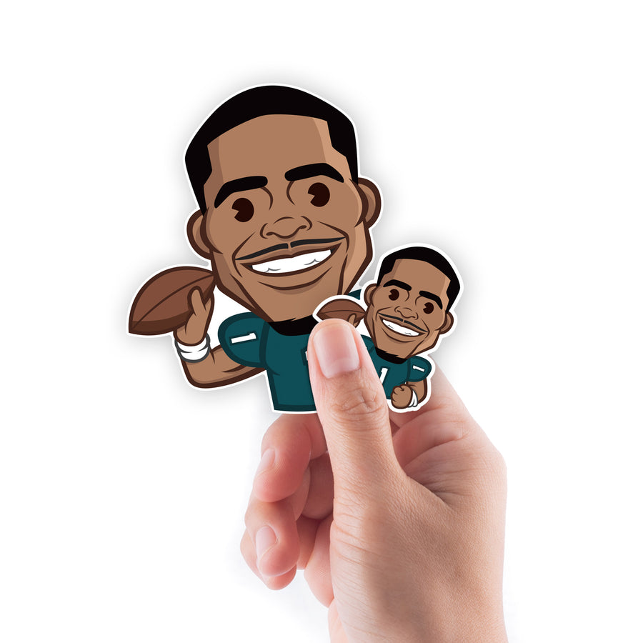 Jalen Hurts - 5 Emoji Minis (Mixed Sizes) - Official NFLPA - Philadelphia Eagles - Reusable Vinyl Decals