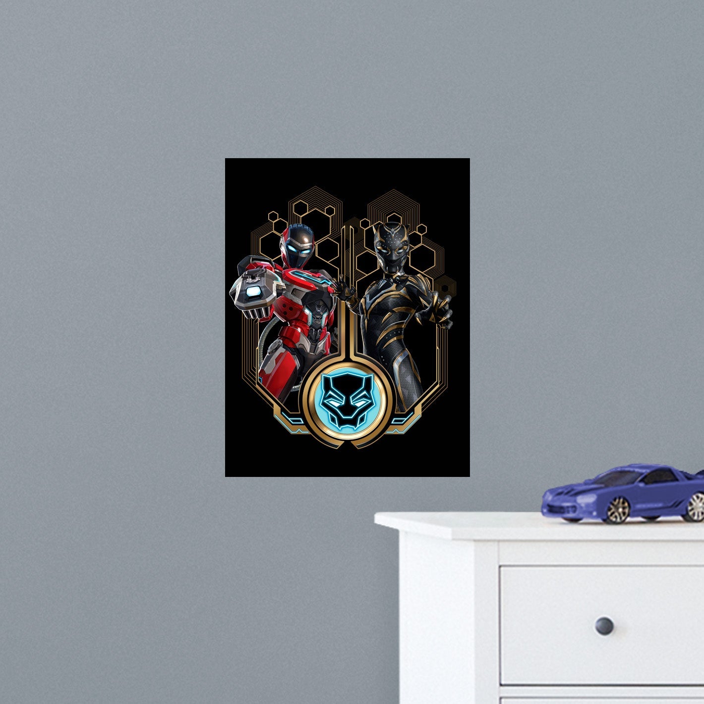 Black Panther Wakanda Forever: Black Panther & Ironheart Poster - Officially Licensed Marvel Removable Adhesive Decal