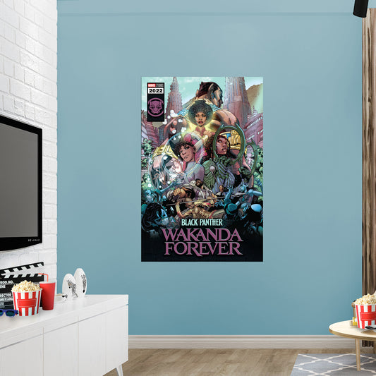 Black Panther Wakanda Forever:  Homage Comic One Poster        - Officially Licensed Marvel Removable     Adhesive Decal