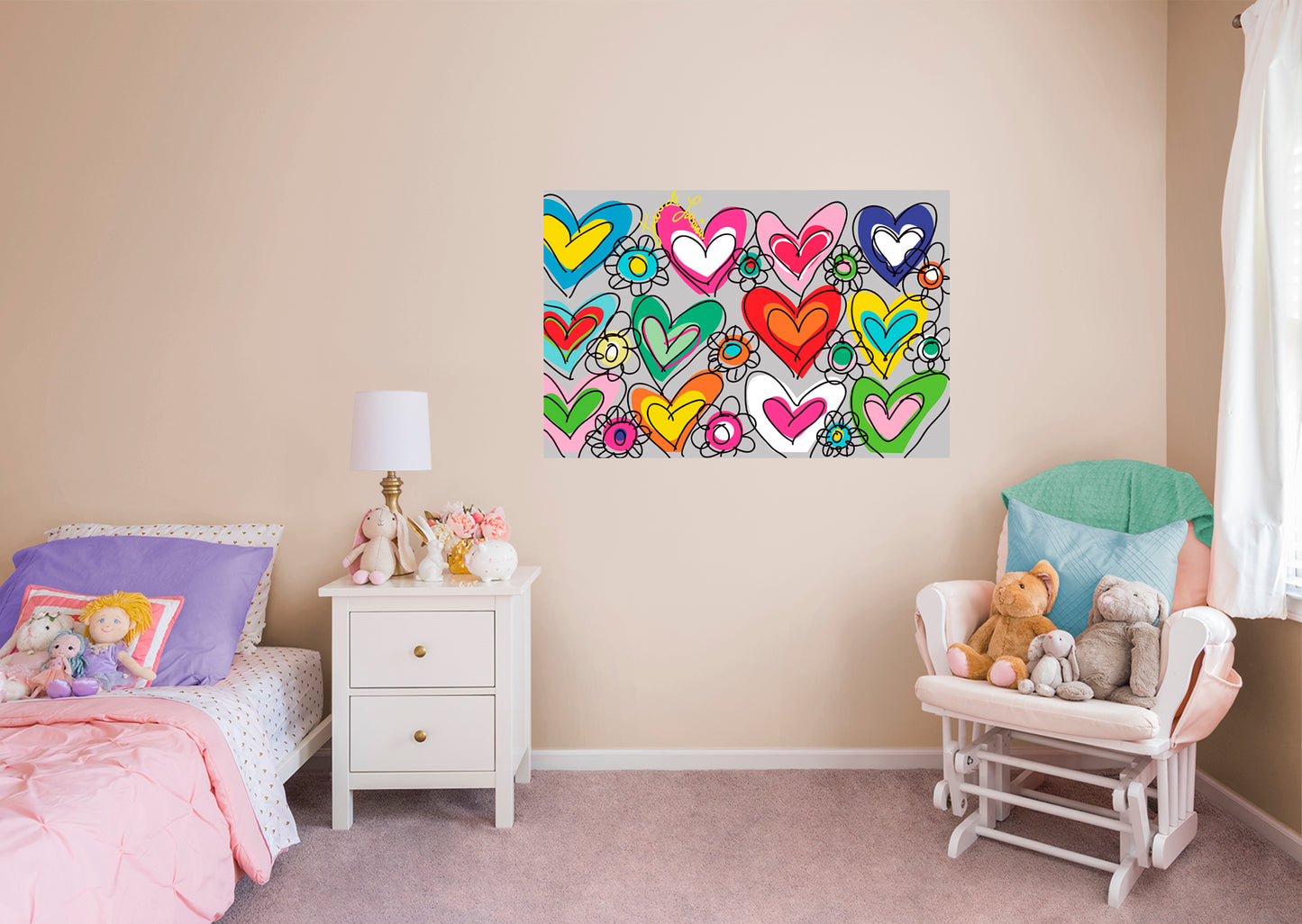 Dream Big Art:  Mini Hearts Mural        - Officially Licensed Juan de Lascurain Removable Wall   Adhesive Decal