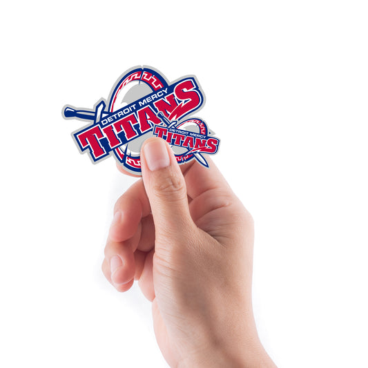 Sheet of 5 -U of Detroit Mercy: Detroit Mercy Titans 2021 Logo Minis        - Officially Licensed NCAA Removable    Adhesive Decal