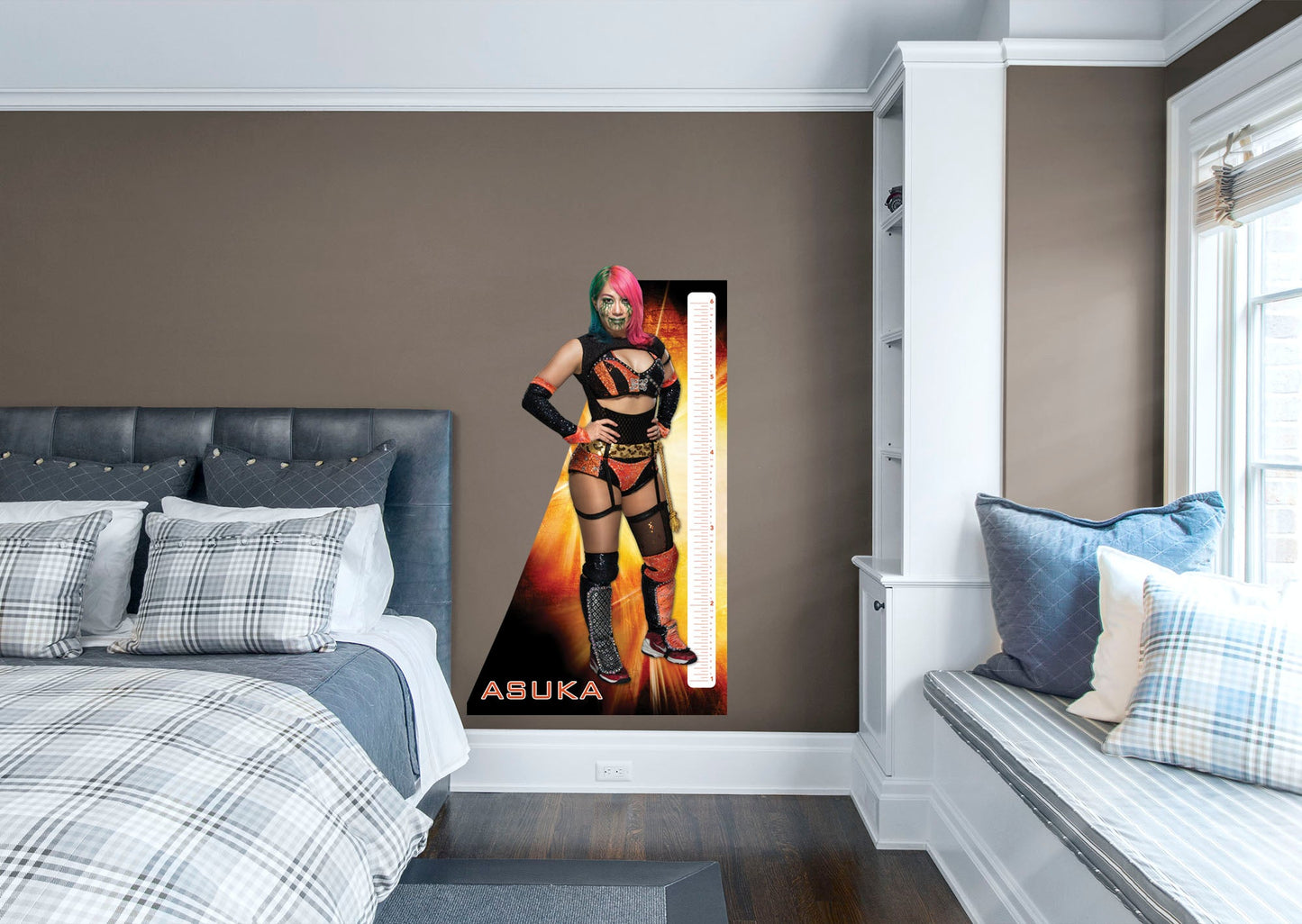 Asuka  Growth Chart        - Officially Licensed WWE Removable Wall   Adhesive Decal