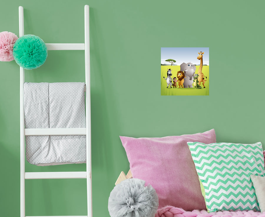 Jungle:  Six Friends Mural        -   Removable Wall   Adhesive Decal