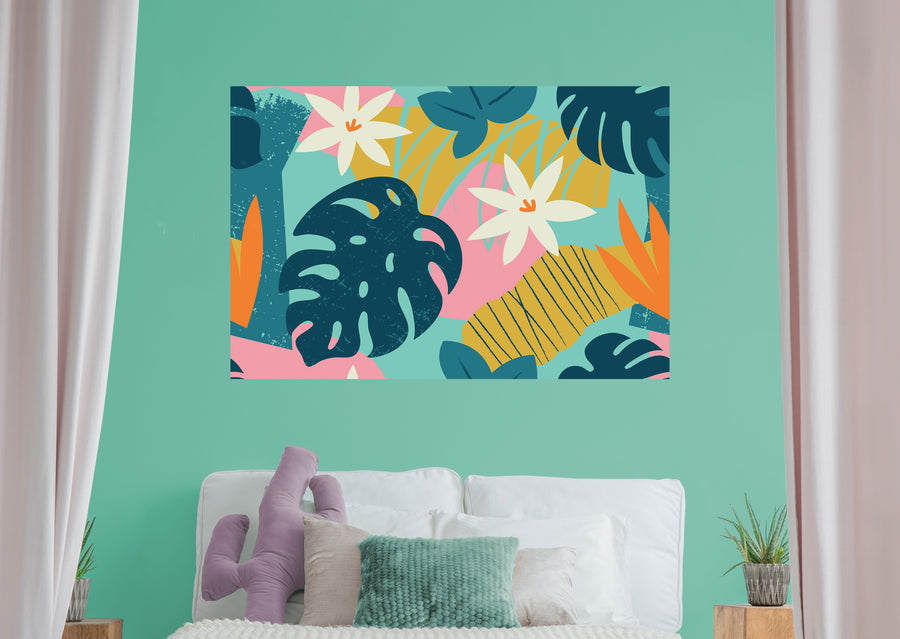 Seasons Decor: Seasons Decor Spring Colorful Nature Mural        -   Removable Wall   Adhesive Decal