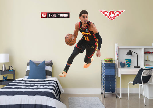 Atlanta Hawks: Trae Young 2021 Statement        - Officially Licensed NBA Removable Wall   Adhesive Decal