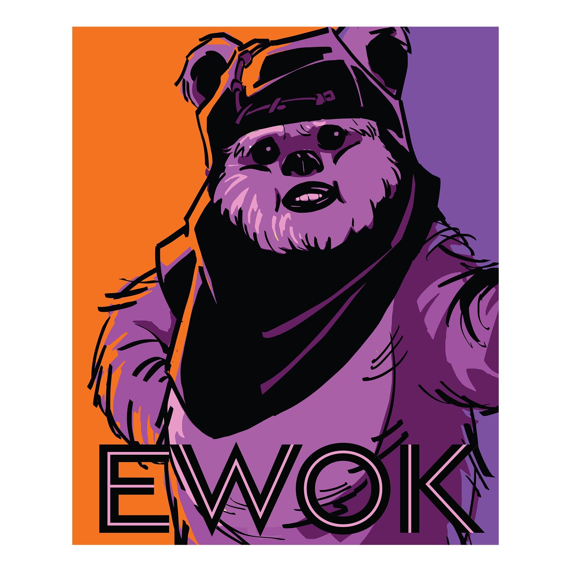 Ewok Pop Art Poster - Officially Licensed Star Wars Removable Adhesive ...