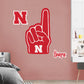 Nebraska Cornhuskers:    Foam Finger        - Officially Licensed NCAA Removable     Adhesive Decal