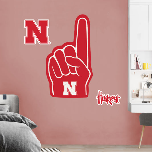 Nebraska Cornhuskers:  2021  Foam Finger        - Officially Licensed NCAA Removable     Adhesive Decal