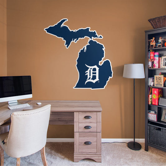 Detroit Tigers: State of Michigan - Officially Licensed MLB Removable Wall Decal