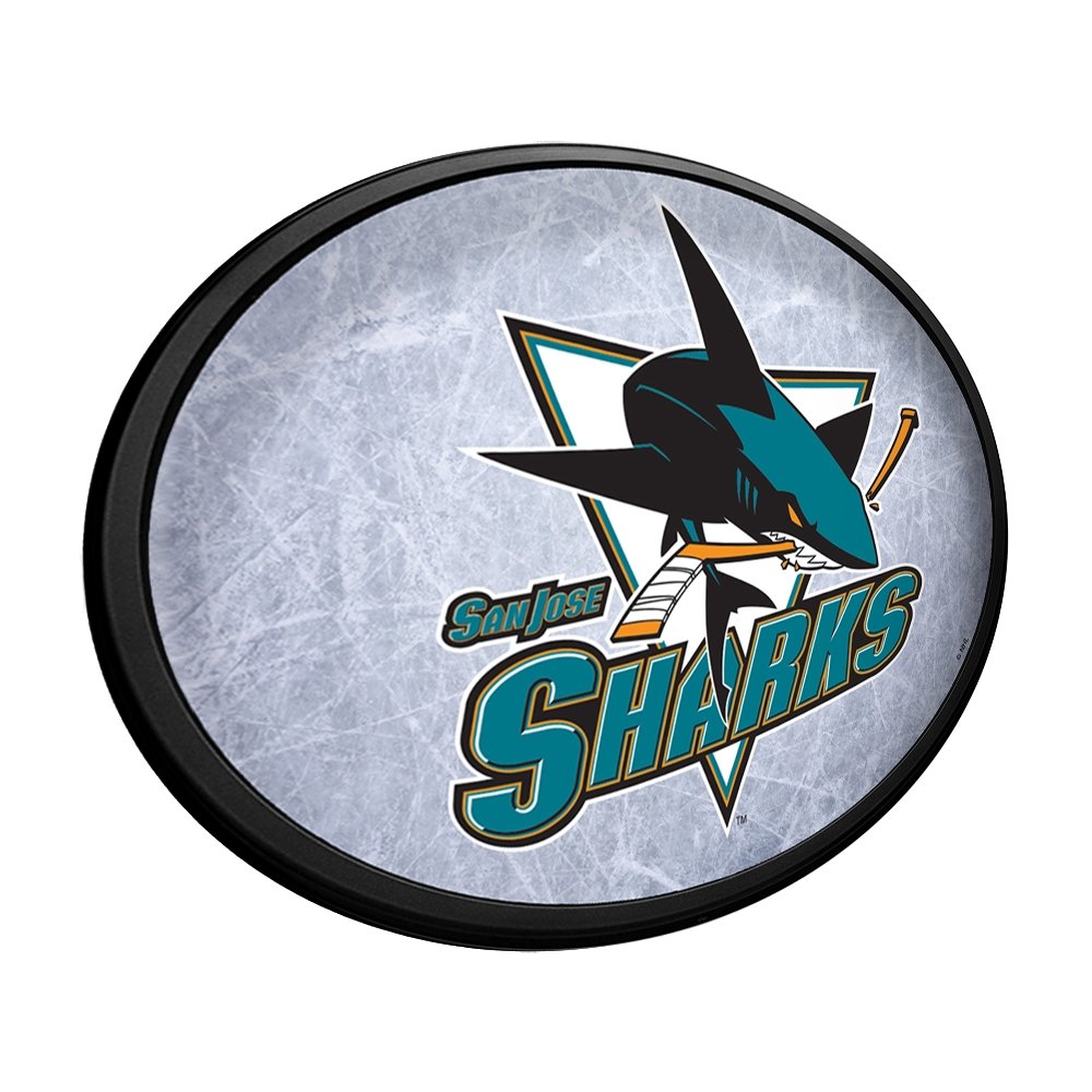 San Jose Sharks: Ice Rink - Oval Slimline Lighted Wall Sign - The Fan-Brand