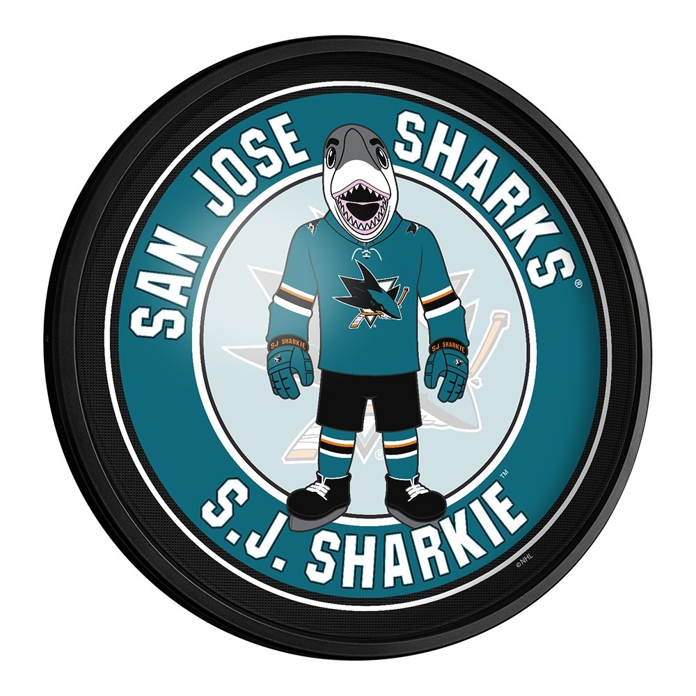 San Jose Sharks: S.J. Sharkie - Round Slimline Lighted Wall Sign - The Fan-Brand
