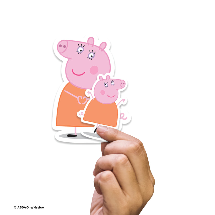 Peppa Pig - 5 Character Minis (Mixed Sizes) - Official Hasbro - Mummy - Reusable Vinyl Decals