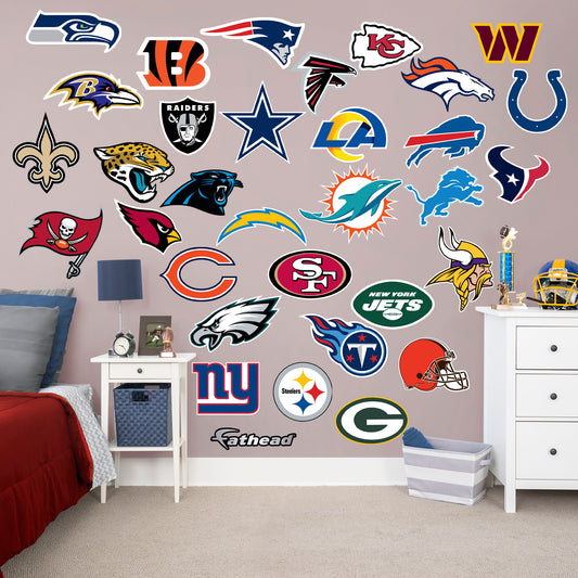 2022 Logo Collection        - Officially Licensed NFL Removable     Adhesive Decal