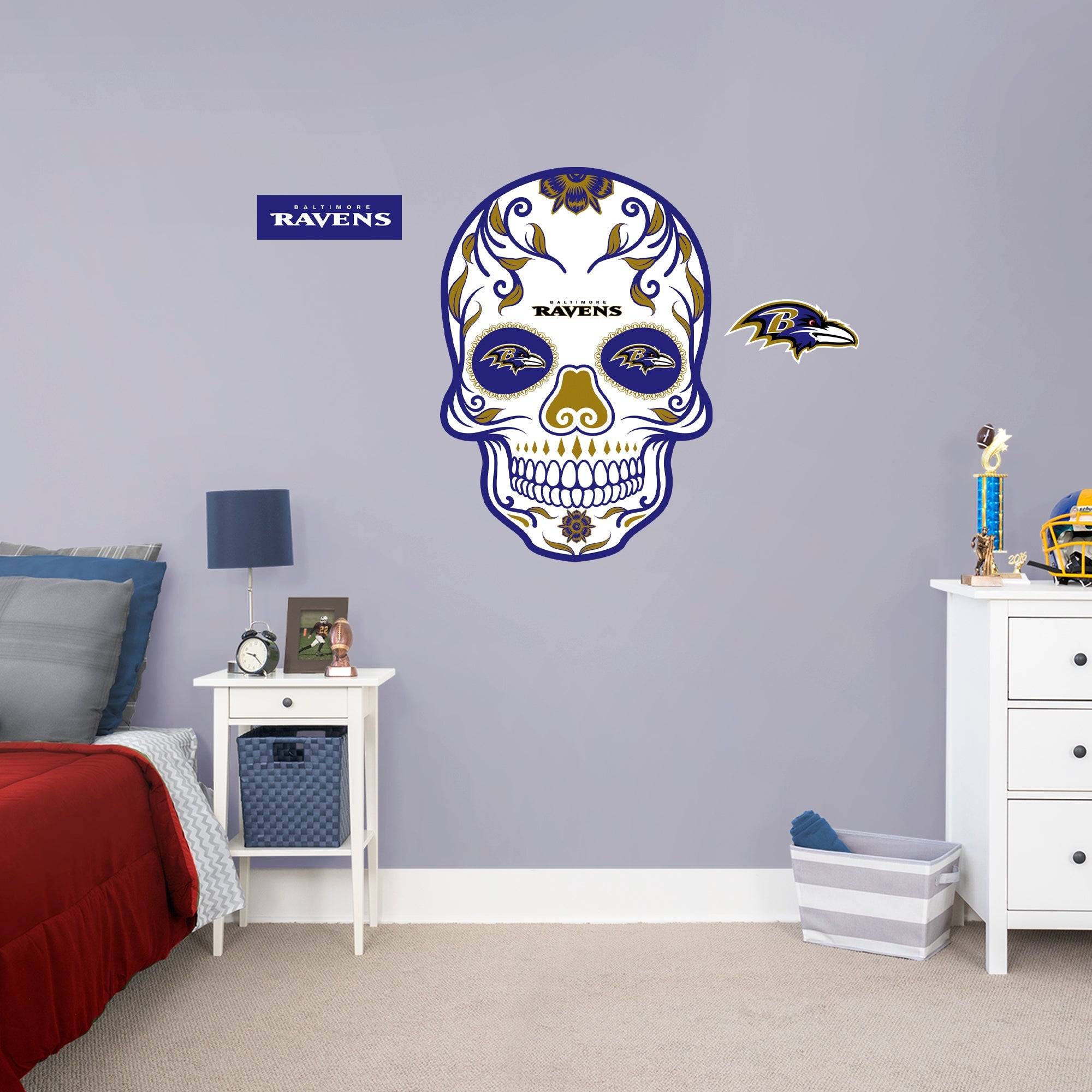 Nfl Skull Collection Baltimore Ravens - RealBig Sugar Skull Collection - Official NFL - Reu ...