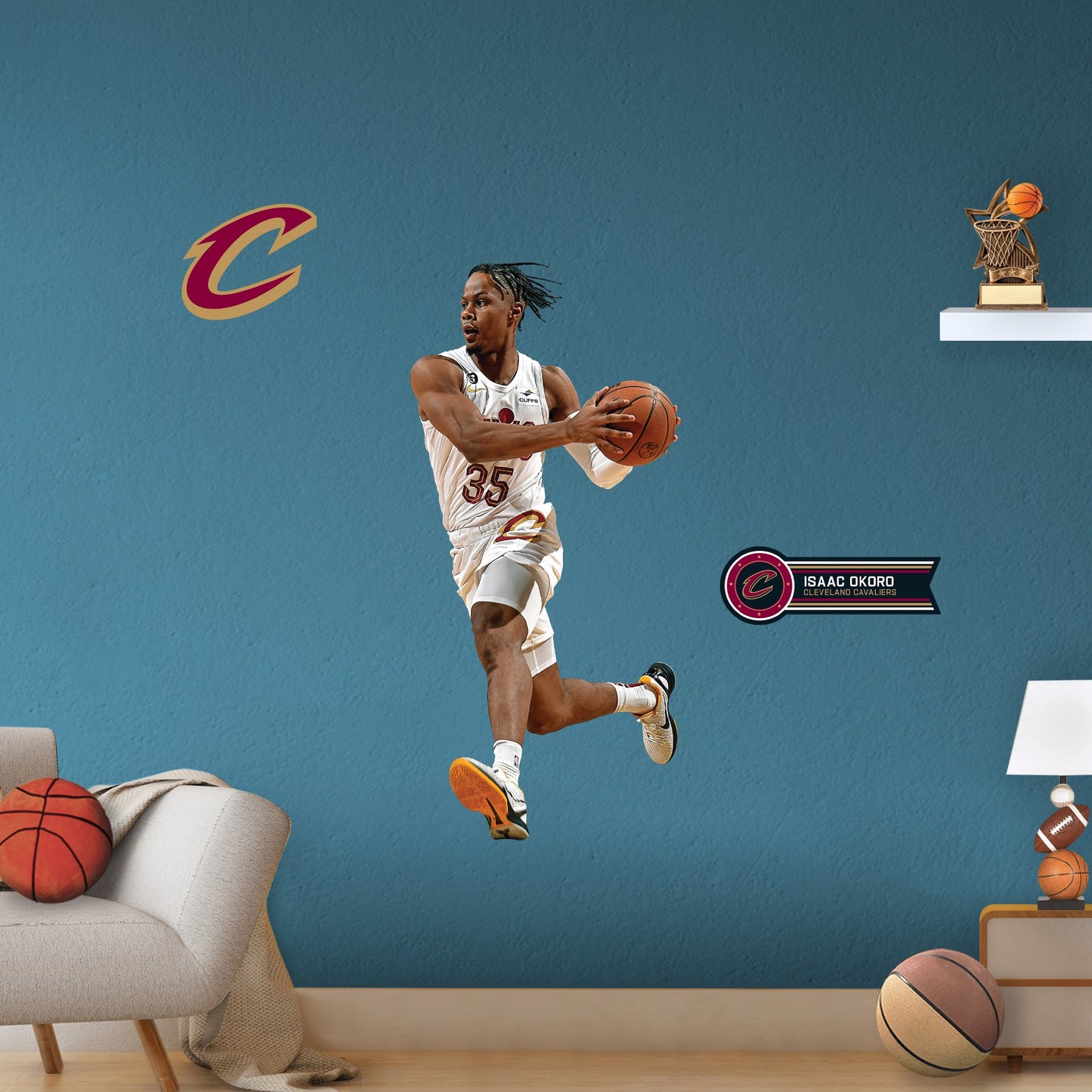 Cleveland Cavaliers: Isaac Okoro - Officially Licensed NBA Removable Adhesive Decal