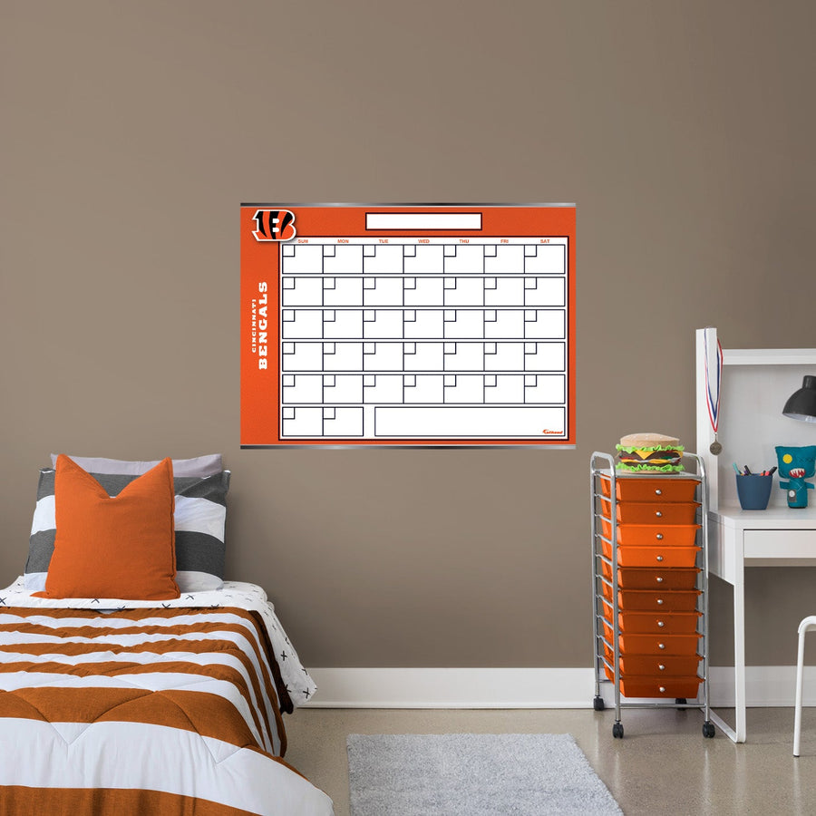 Cincinnati Bengals - Dry Erase Calendar - Official NFL - Reusable Vinyl Wall Decal