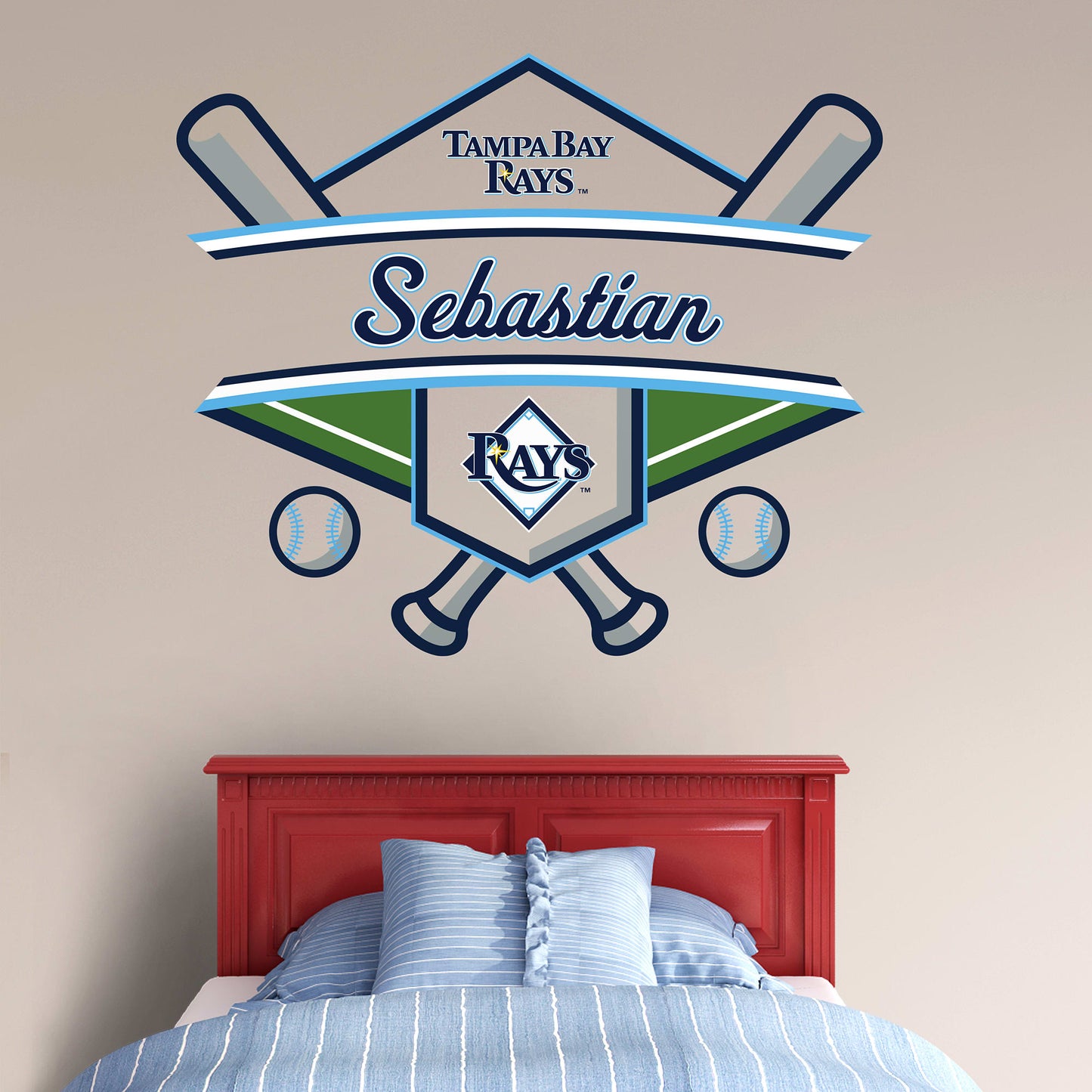 Tampa Bay Rays: Personalized Name - Officially Licensed MLB Transfer Decal