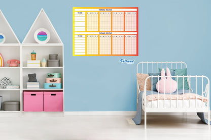 Chart:  Warm Routine Chart Dry Erase        -   Removable     Adhesive Decal