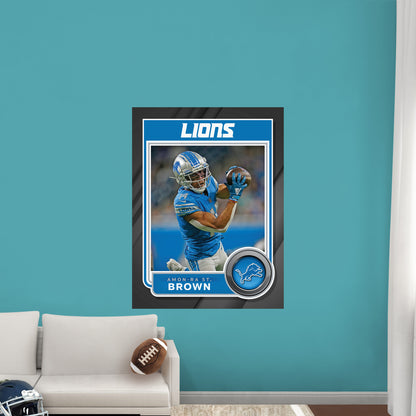 Detroit Lions: Amon-Ra St. Brown  Poster        - Officially Licensed NFL Removable     Adhesive Decal