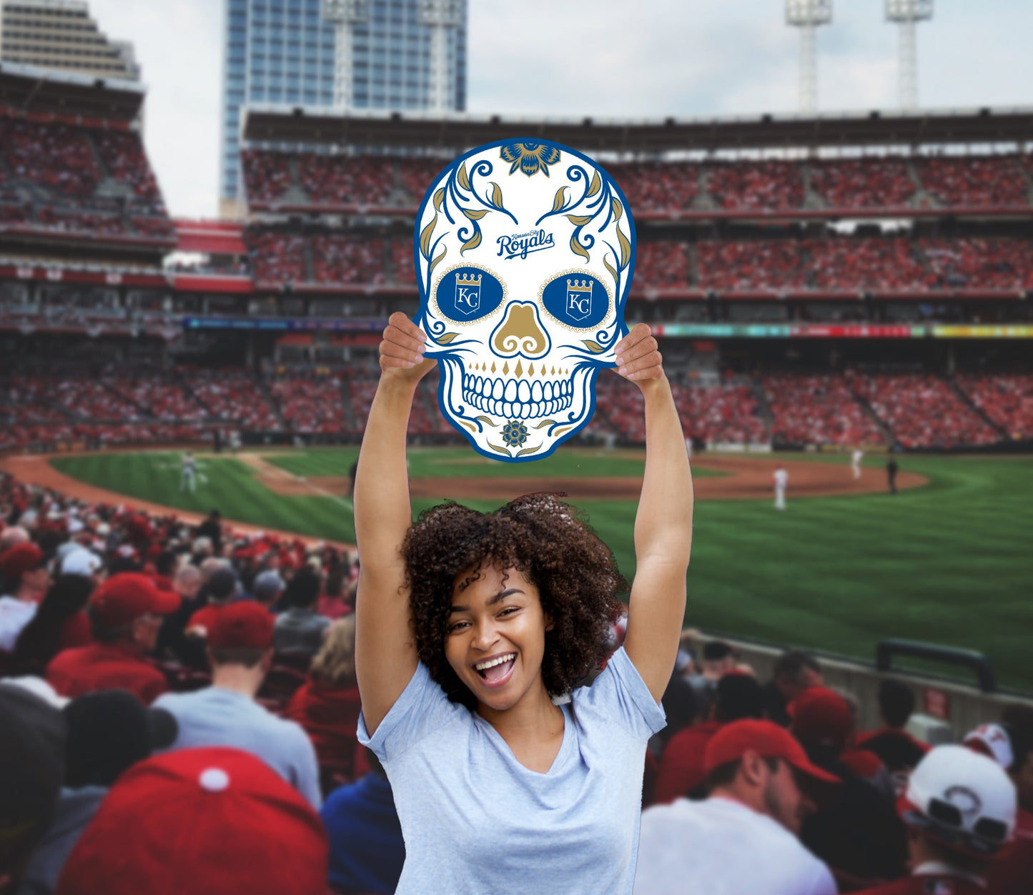 Kansas City Royals: Skull Foam Core Cutout - Officially Licensed MLB Big Head