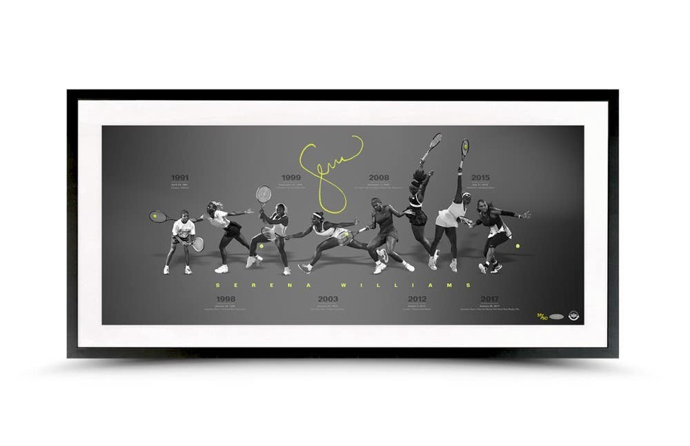 SERENA WILLIAMS HUMBLE BEGINNINGS 36x15 FRAMED LE:50