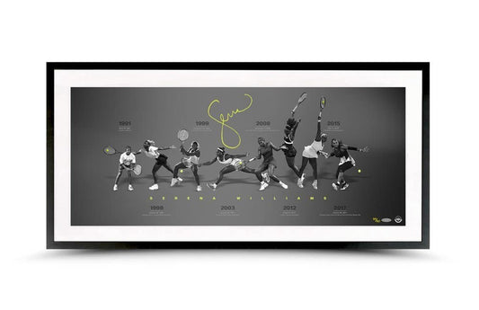 SERENA WILLIAMS HUMBLE BEGINNINGS 36x15 FRAMED LE:50
