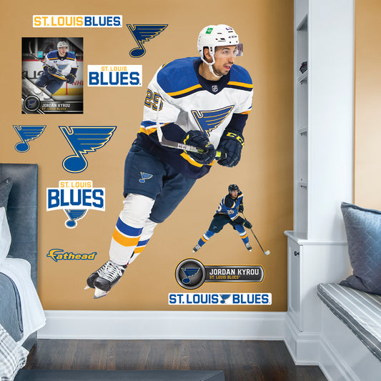 St. Louis Blues: Jordan Kyrou         - Officially Licensed NHL Removable     Adhesive Decal