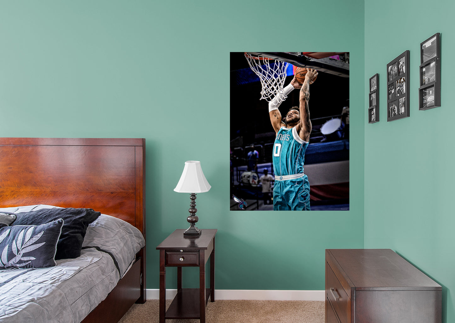 Charlotte Hornets: Miles Bridges 2021 Dunk Mural        - Officially Licensed NBA Removable Wall   Adhesive Decal